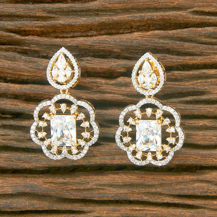 American Diamond Classic Earring With 2 Tone Plating 431279