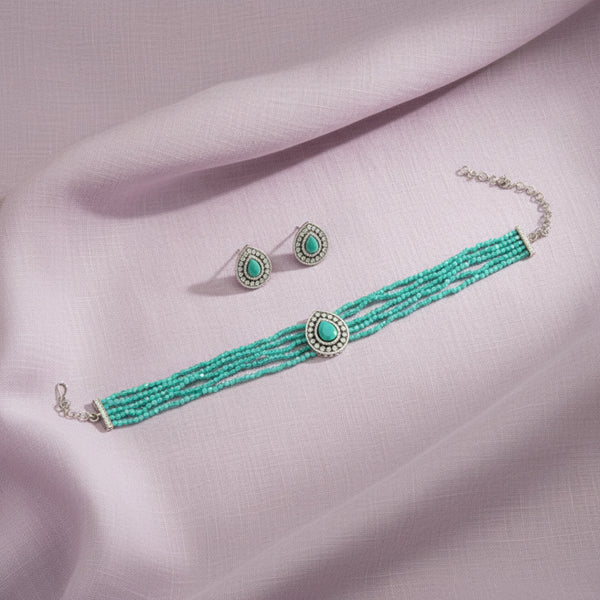 431346 Cubic Zirconia Bandhai Necklace With Rhodium Plating