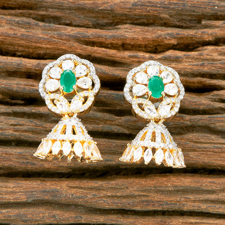 Cubic Zirconia Classic Jhumki With 2 Tone Plating 431460