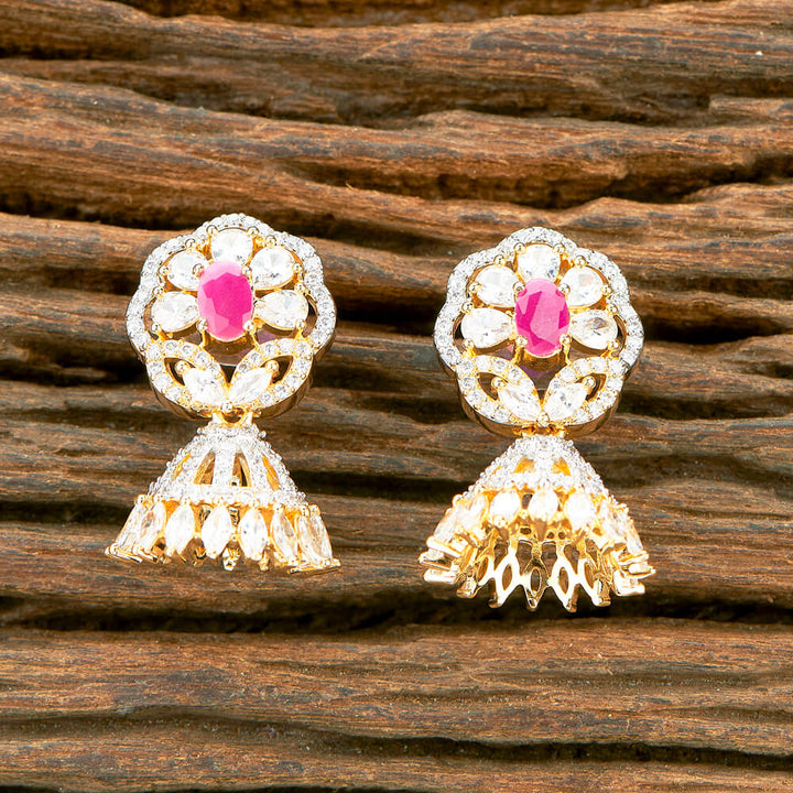 Cubic Zirconia Classic Jhumki With 2 Tone Plating 431460