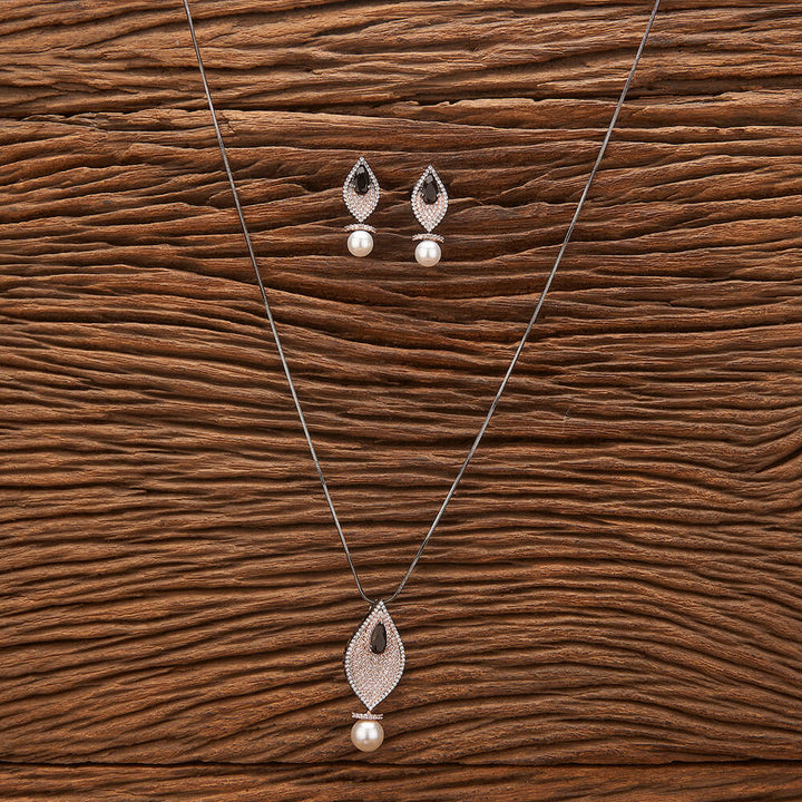 Cubic Zirconia Classic Pendant Set With Black Rose Plating 431505