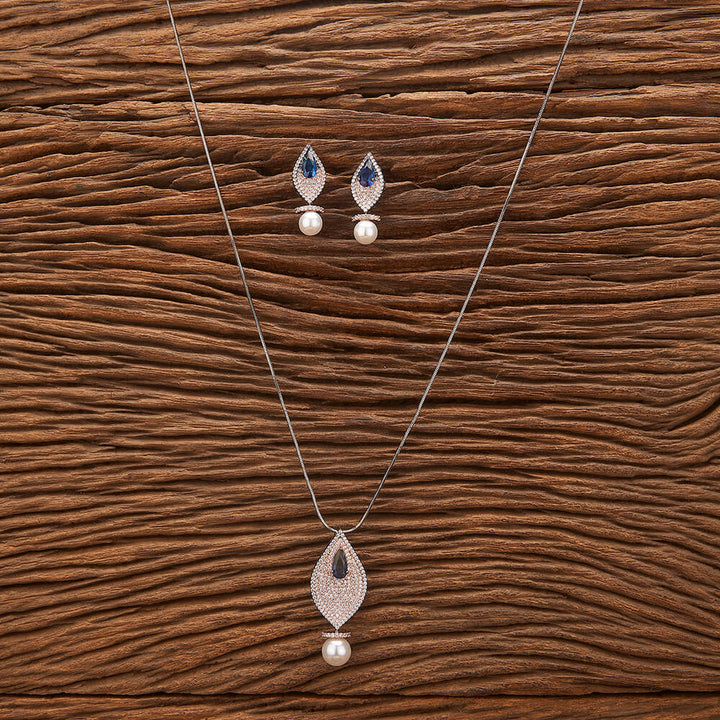 Cubic Zirconia Classic Pendant Set With Black Rose Plating 431505