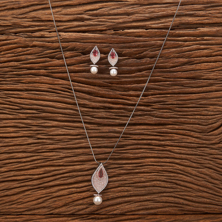 Cubic Zirconia Classic Pendant Set With Black Rose Plating 431505