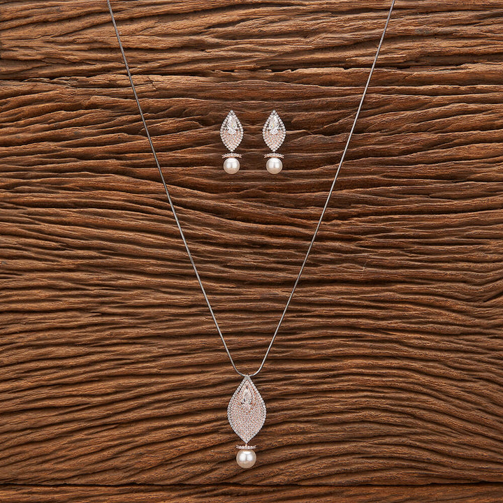 Cubic Zirconia Classic Pendant Set With Black Rose Plating 431505