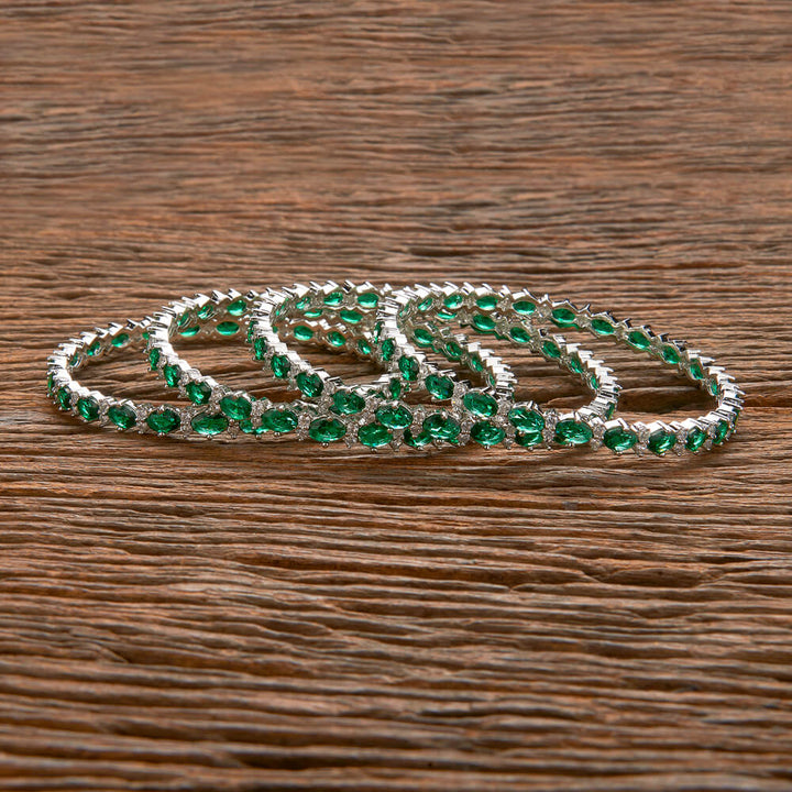 Cubic Zirconia Classic Bangles With Rhodium Plating 431555