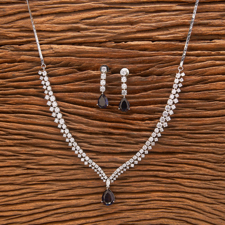 Cubic Zirconia Classic Necklace With Rhodium Plating 431583