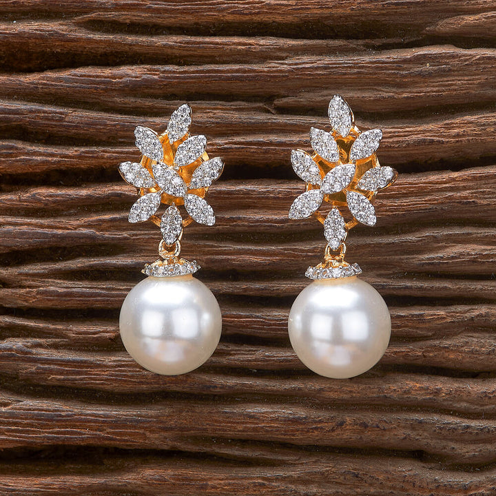 Cz Moti Earring With 2 Tone Rhodium Plating 431683