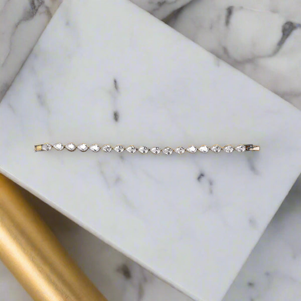 431720 Cz Classic Bracelet With 2 Tone Rhodium Plating