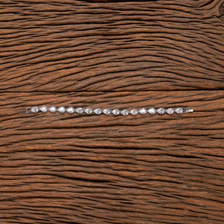 Cz Classic Bracelet With 2 Tone Rhodium Plating 431720