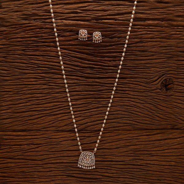 431806 Cz Mala Pendant Set With Rhodium 2 Tone Plating