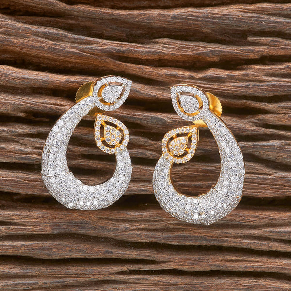 431827 Cz Chand Earring With Rhodium 2 Tone Plating