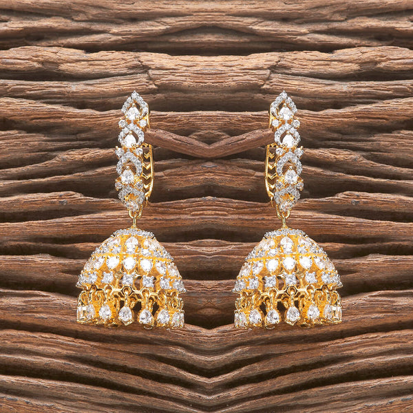 Cz Classic Jhumki With Rhodium 2 Tone Plating 431899