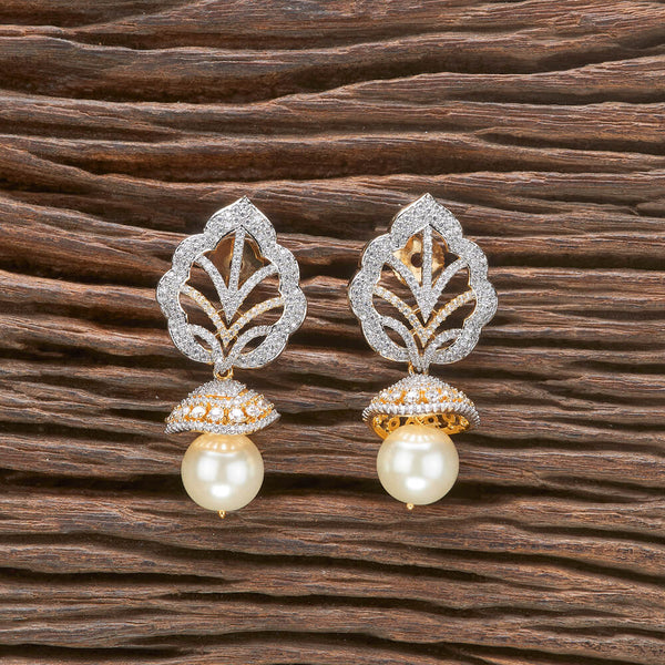 Cz Moti Jhumki With Black 2 Tone Rhodium Plating 431902