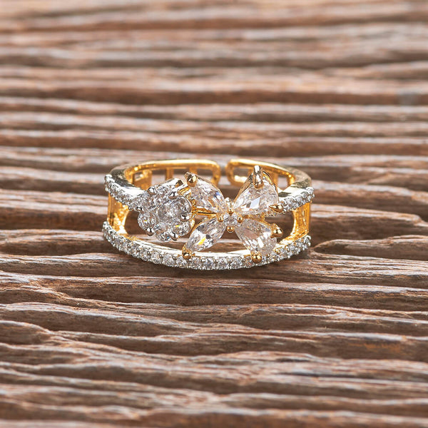 Cz Classic Ring With Black 2 Tone Rhodium Plating 431914