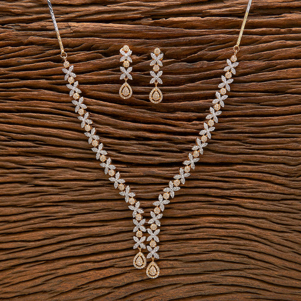 Cubic Zirconia Classic Necklace With 2 Tone Rhodium Plating 431934