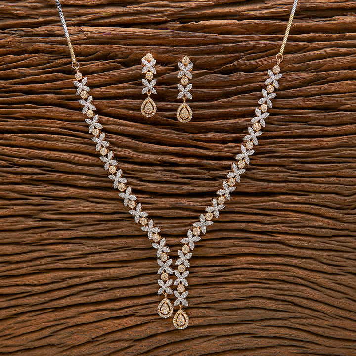 Cubic Zirconia Classic Necklace With 2 Tone Rhodium Plating 431934