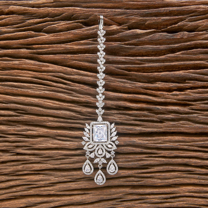 Cubic Zirconia Classic Tikka With Rhodium Plating 431982