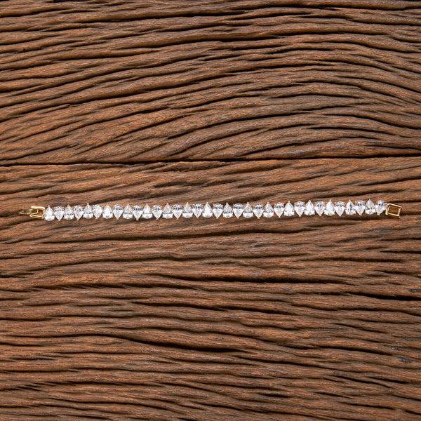 Cubic Zirconia Delicate Bracelet With Gold Rhodium Plating 432004