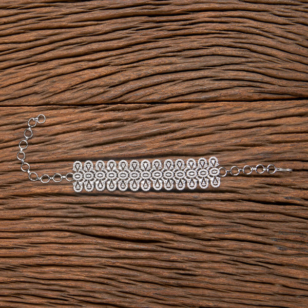 Cubic Zirconia Classic Bracelet With 2 Tone Rhodium Plating 432006
