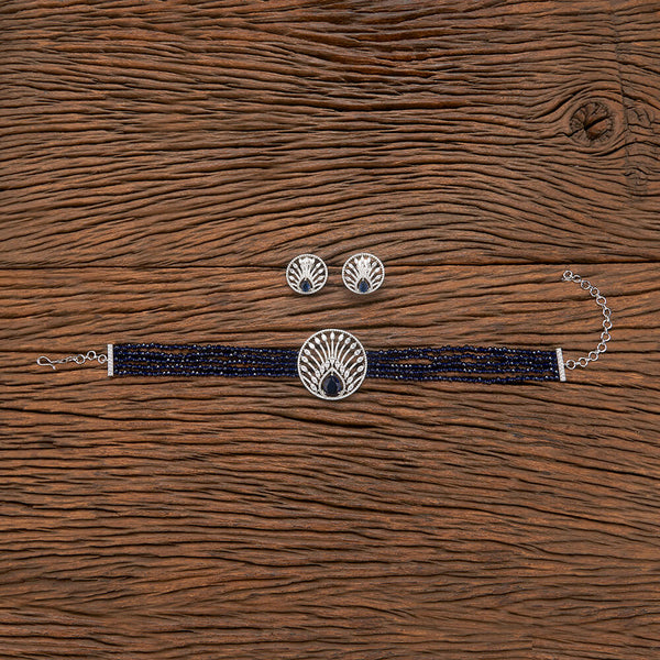 432118 Cubic Zirconia Classic Mala Necklace With Rhodium Plating