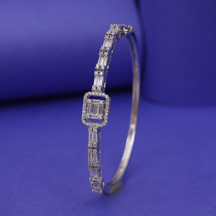 Cz Openable Kada With Black Rhodium 2 Tone Plating 432259