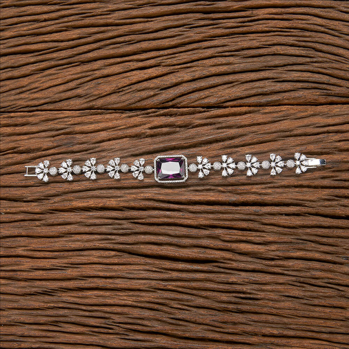 Cubic Zirconia Classic Bracelet With Rhodium Plating 432445