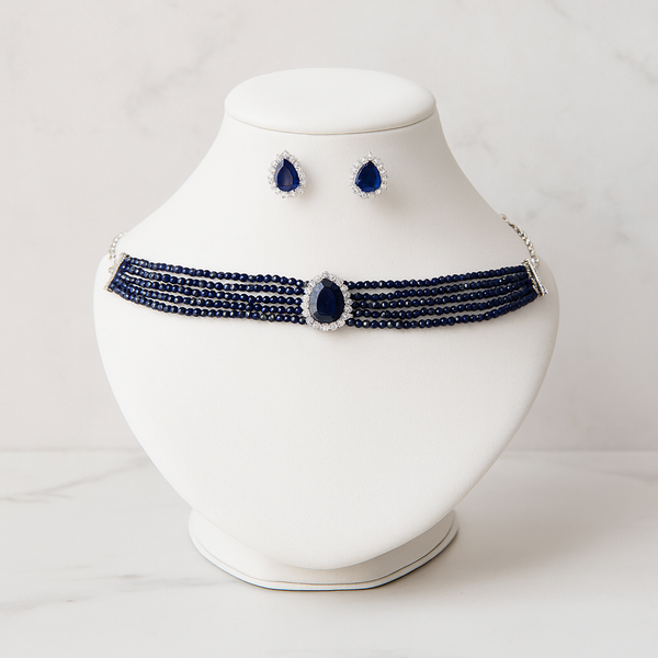 432531 Cubic Zirconia Classic mala necklace With Rhodium Plating