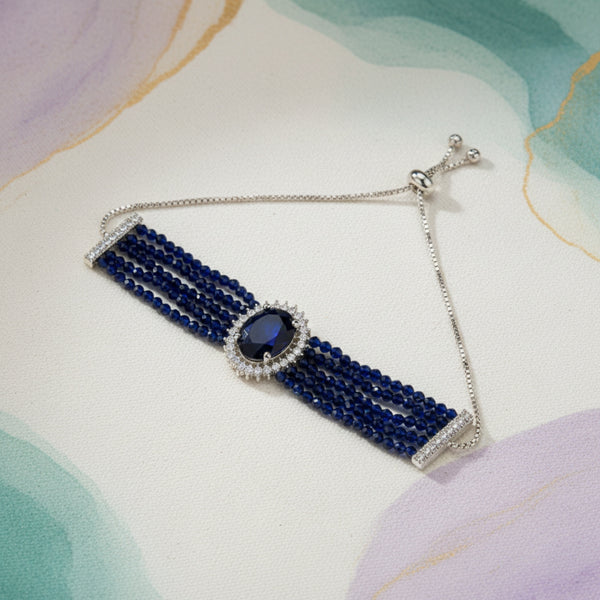 432534 Cubic Zirconia Adjustable Bracelet With Rhodium Plating