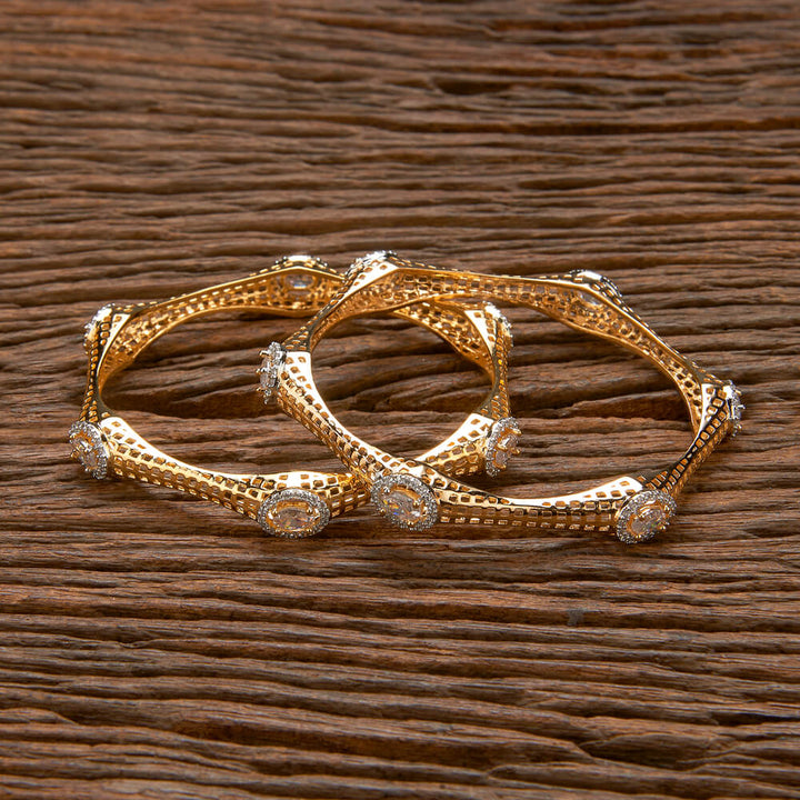 Cubic Zirconia Classic Bangles With 2 Tone Plating 432593