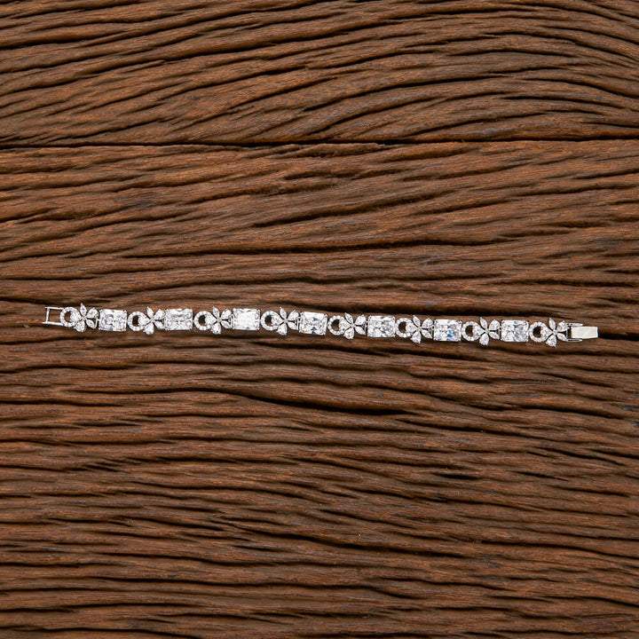 Cubic Zirconia Classic Bracelet With Rhodium Plating 432606