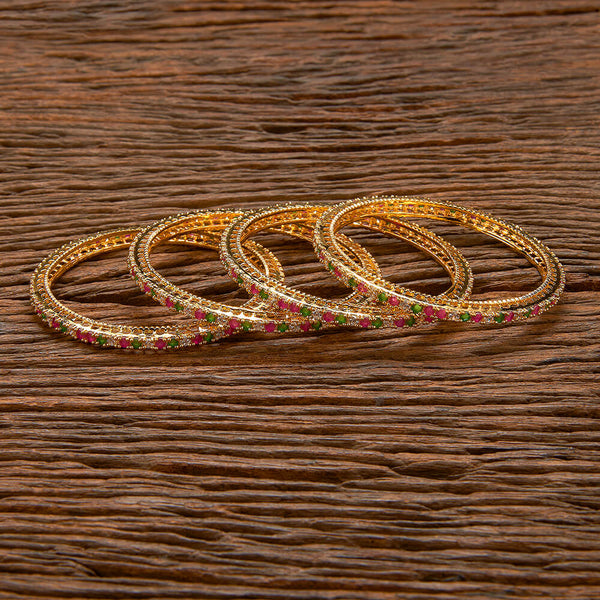 Cz Classic Bangles With Gold Plating 432718