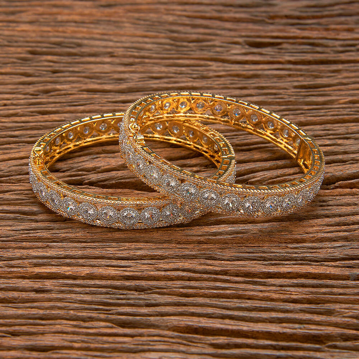 Cz Openable Bangles With 2 Tone Plating 432731