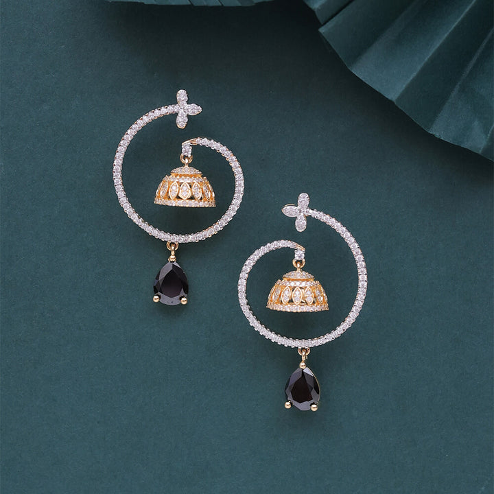 Cz Classic Jhumki With 2 Tone Plating 432803