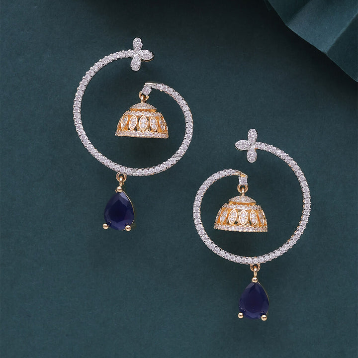 Cz Classic Jhumki With 2 Tone Plating 432803