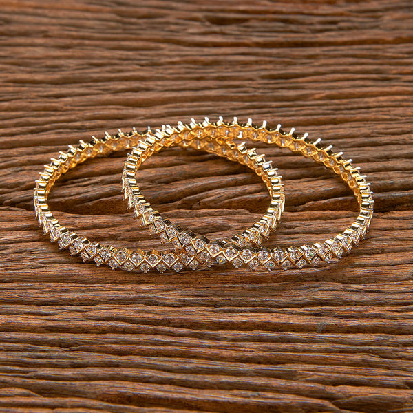 Cz Delicate Bangles With 2 Tone Plating 432823