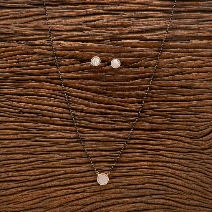 Cz Tanmaniya Mangalsutra With Gold Rhodium Plating 432830