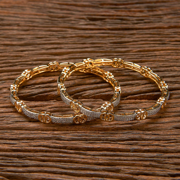 Cz Classic Bangles With 2 Tone Plating 432846