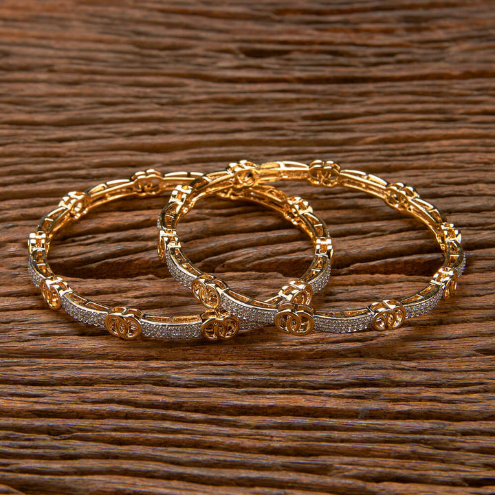 Cz Classic Bangles With 2 Tone Plating 432846