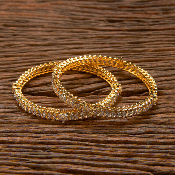 Cz Openable Bangles With 2 Tone Plating 432852