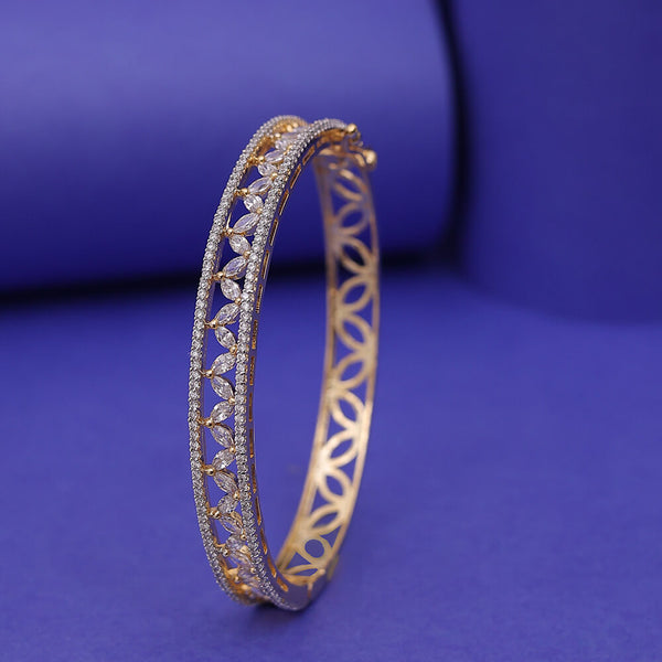 Cubic Zirconia Classic Kada With 2 Tone Rhodium Black Plating 432893