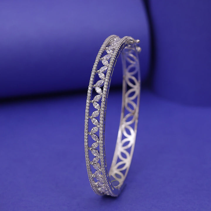 Cubic Zirconia Classic Kada With 2 Tone Rhodium Black Plating 432893