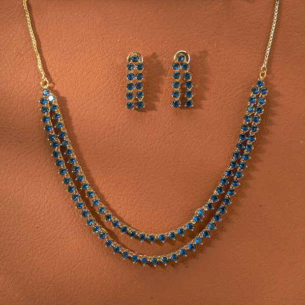 433024 Cz Classic Necklace With Gold Plating