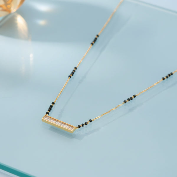 433070 Cz Dokiya Mangalsutra With Gold Plating