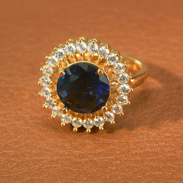 Cz Adjustable Ring With Gold Plating 433090