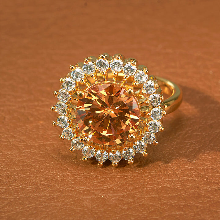 Cz Adjustable Ring With Gold Plating 433090