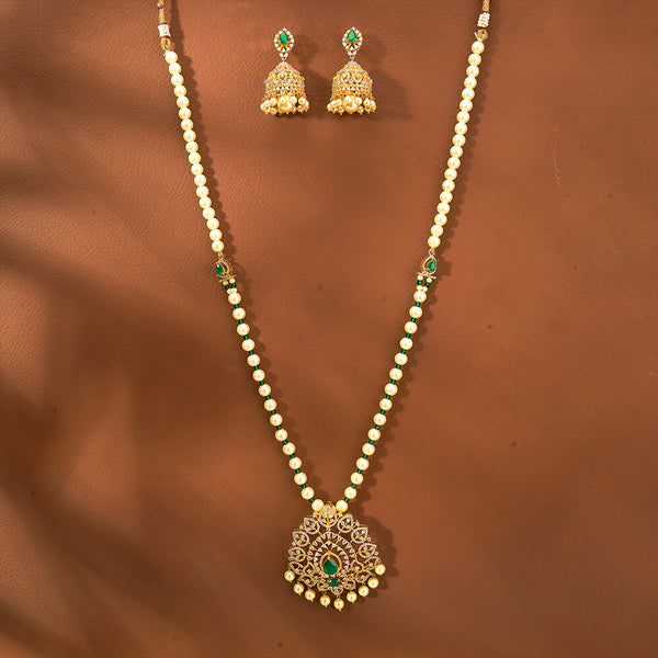 Cz Bandhai Necklace With Gold Plating 433115