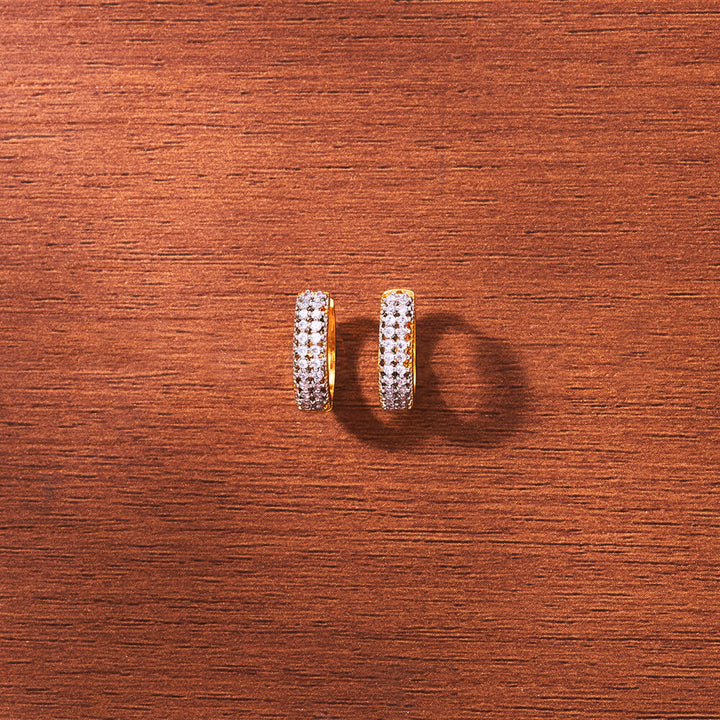 Cubic Zirconia Classic Bali With Gold Rhodium Plating 433179