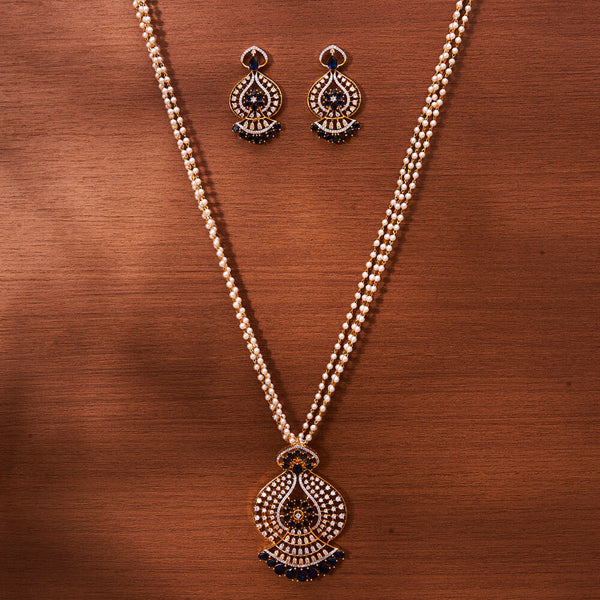 Cubic Zirconia Classic Mala Necklace With 2 Tone Plating 433371