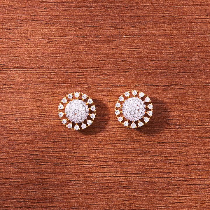 Cubic Zirconia Tops With Gold Rhodium Plating 433375