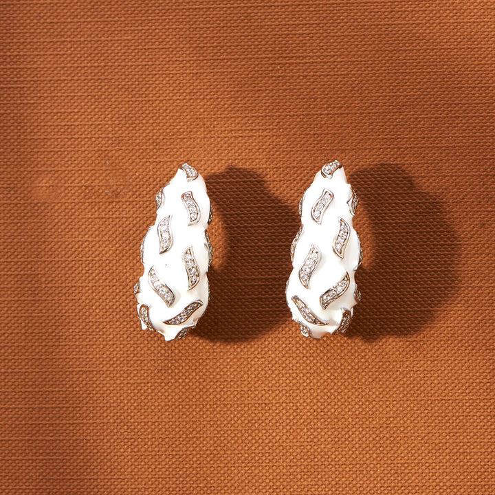 American Diamond Meenakari Bali With Rhodium Plating 433585